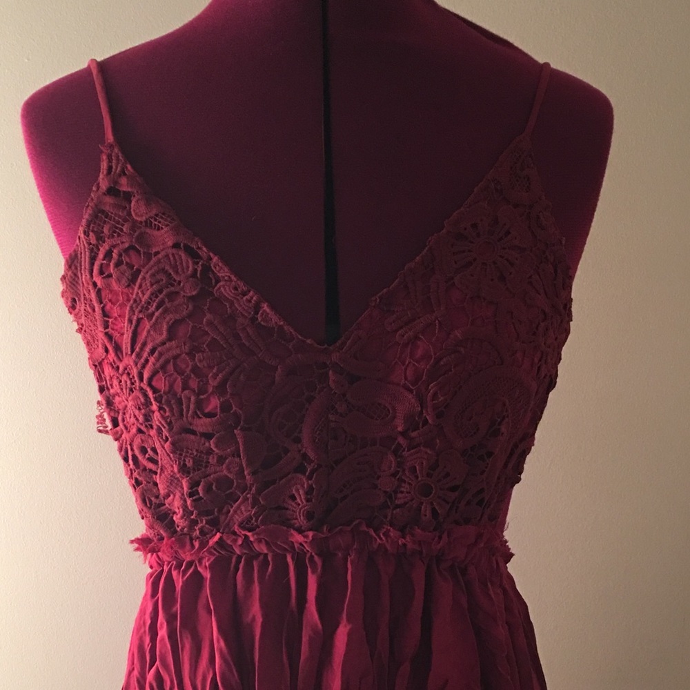 Burgundy mini dress